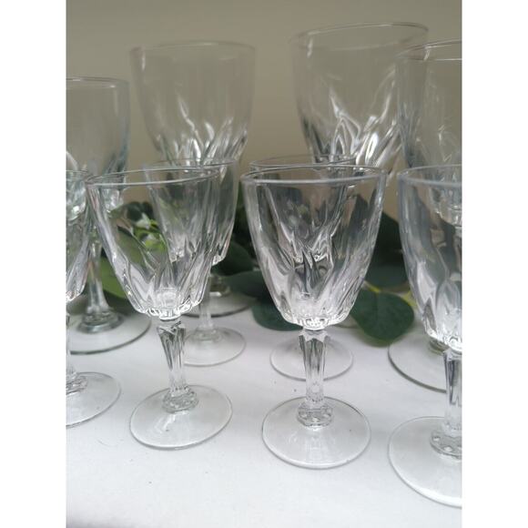 (12) Cristal D'Arques Crystal FLAMENCO Wine Glasses * Stamped FRANCE - Picture 3 of 6